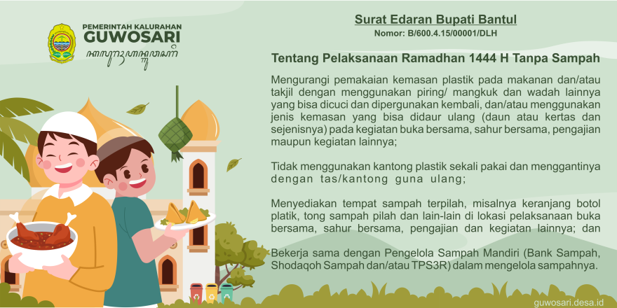 Dukung Program Bantul Bersama Mari Ramadhan Tanpa Limbah Plastik